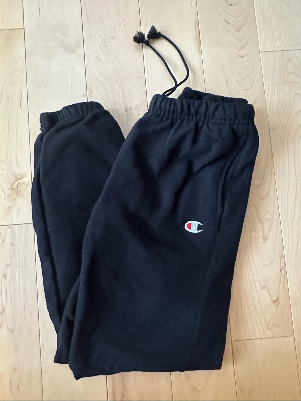 Like-New- Champion Reverse Weave Black Thick Cotton Sweatpants Joggers
